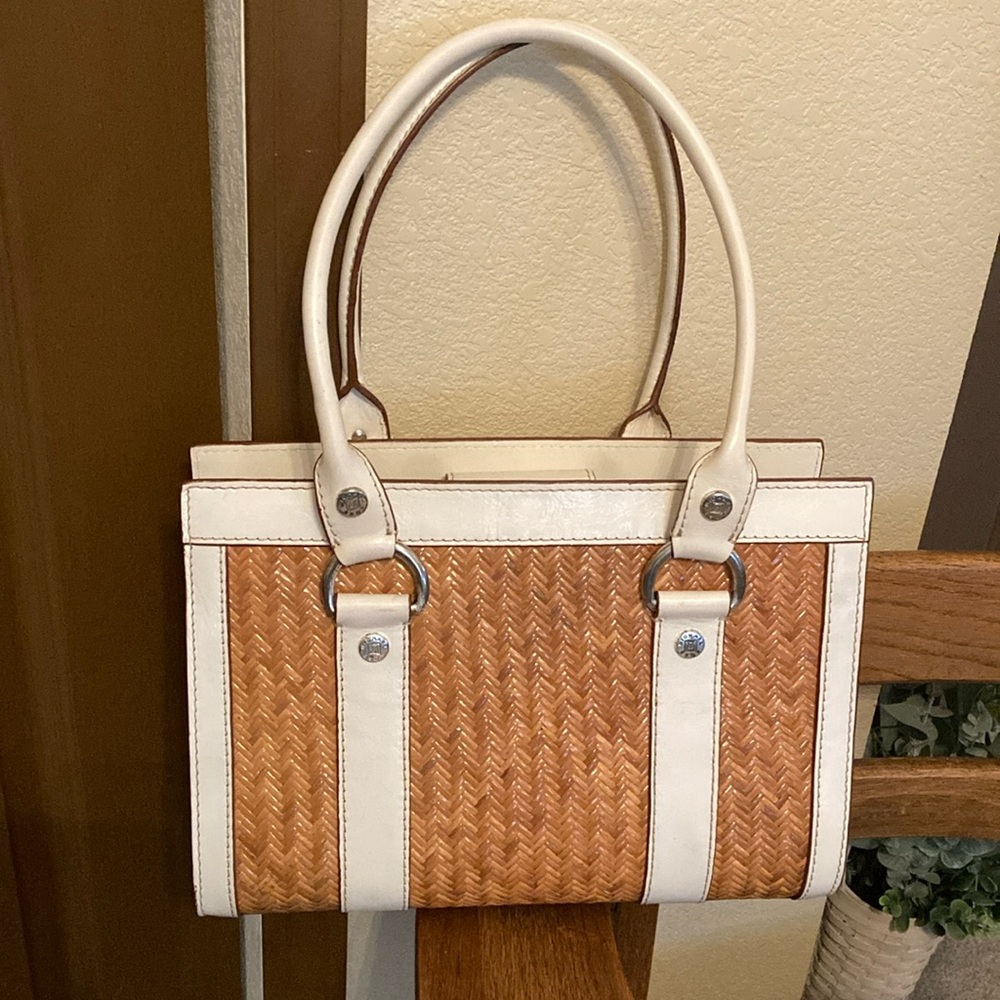 Michael Kors Wicker/Rattan & Leather Tote Vintage EUC